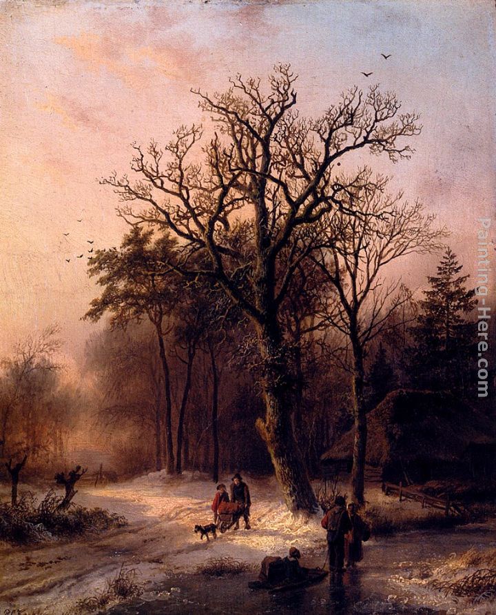 Forest In Winter painting - Barend Cornelis Koekkoek Forest In Winter art painting